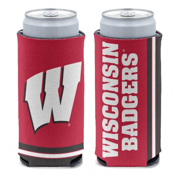 Wisconsin Badgers Can Cooler Slim Can Design