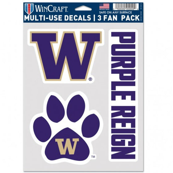 Washington Huskies Decal Multi Use Fan 3 Pack Special Order