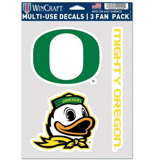 Oregon Ducks Decal Multi Use Fan 3 Pack Special Order