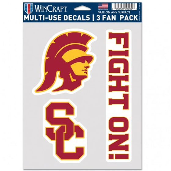 USC Trojans Decal Multi Use Fan 3 Pack Special Order