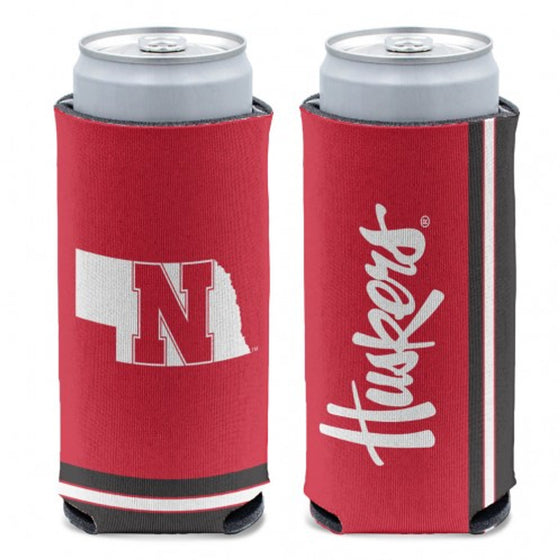 Nebraska Cornhuskers Can Cooler Slim Can Design