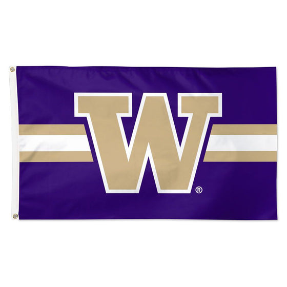 Washington Huskies Flag 3x5 Deluxe Style Horizontal Jersey Stripes - Special Order