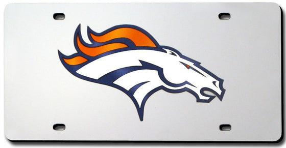 Denver Broncos Laser Cut Silver License Plate (CDG)