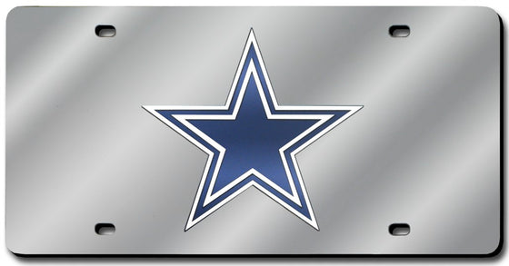 Dallas Cowboys Laser Cut Silver License Plate (CDG)