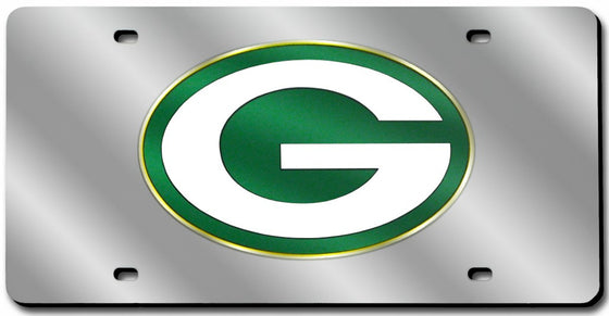 Green Bay Packers Laser Cut Silver License Plate (CDG)