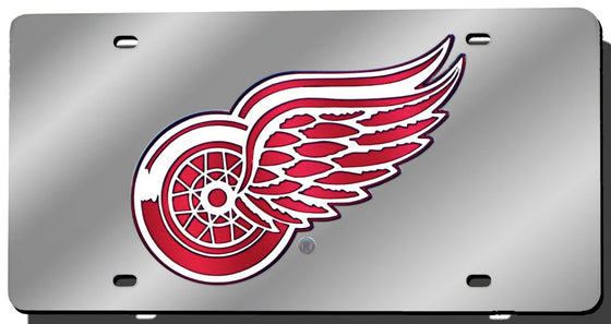 Detroit Red Wings License Plate Laser Cut Silver - Special Order