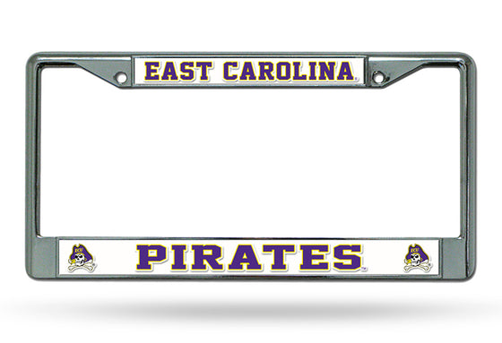 East Carolina Pirates License Plate Frame Chrome