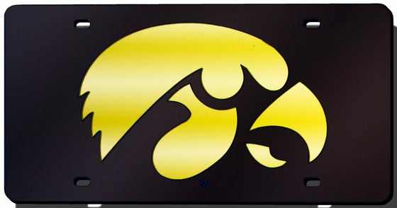 Iowa Hawkeyes Black Laser Cut License Plate (CDG)