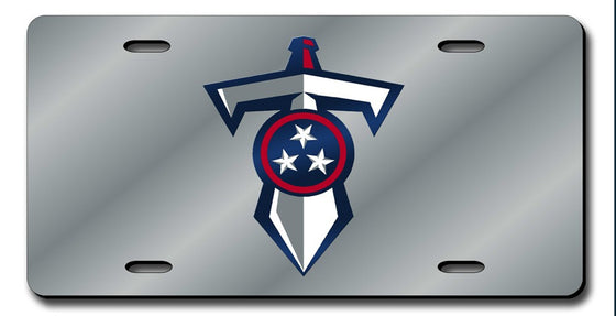 Tennessee Titans License Plate Laser Cut Silver Shield and Sword Design - Special Order