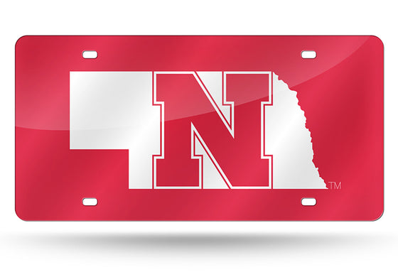 Nebraska Cornhuskers Laser Cut Red License Plate (CDG)