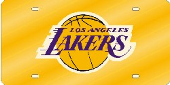 Los Angeles Lakers License Plate Laser Cut Yellow - Special Order