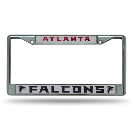 Atlanta Falcons Chrome License Plate Frame - Silver/White Insert (CDG)