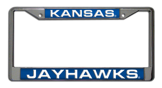 Kansas Jayhawks Laser Cut Chrome License Plate Frame (CDG)