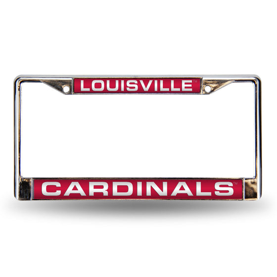 Louisville Cardinals License Plate Frame Laser Cut Chrome Special Order