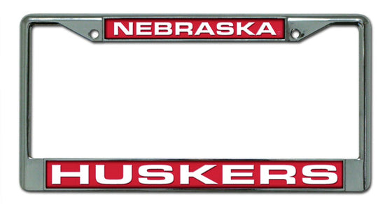 Nebraska Cornhuskers License Plate Frame Laser Cut Chrome