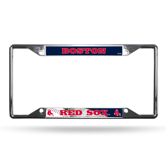 Boston Red Sox License Plate Frame Chrome EZ View (CDG)