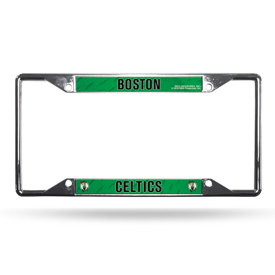 Boston Celtics License Plate Frame Chrome EZ View (CDG)