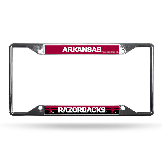 Arkansas Razorbacks License Plate Frame Chrome EZ View (CDG)