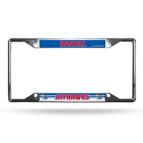 Kansas Jayhawks License Plate Frame Chrome EZ View (CDG)