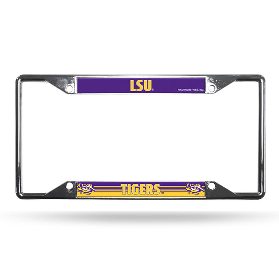 LSU Tigers License Plate Frame Chrome EZ View (CDG)