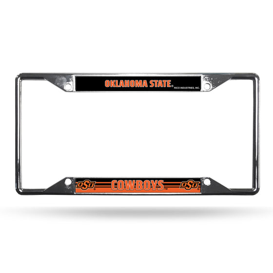 Oklahoma State Cowboys License Plate Frame Chrome EZ View