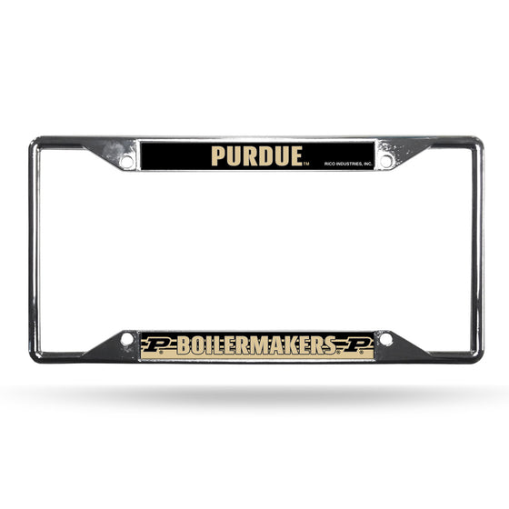 Purdue Boilermakers License Plate Frame Chrome EZ View (CDG)