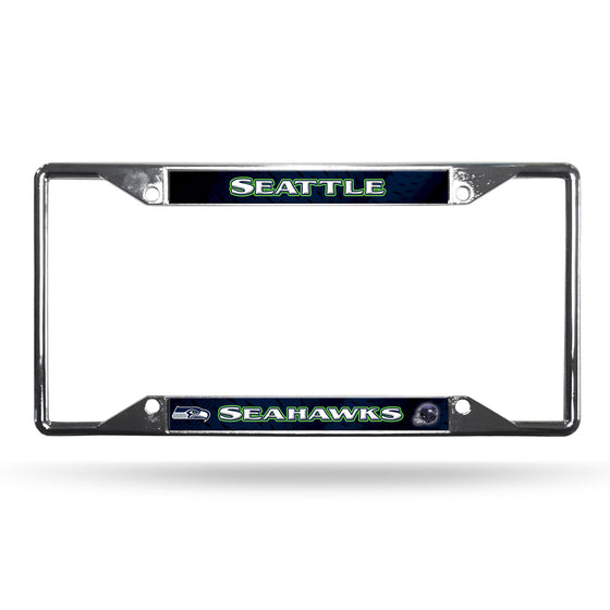 Seattle Seahawks License Plate Frame Chrome EZ View (CDG)