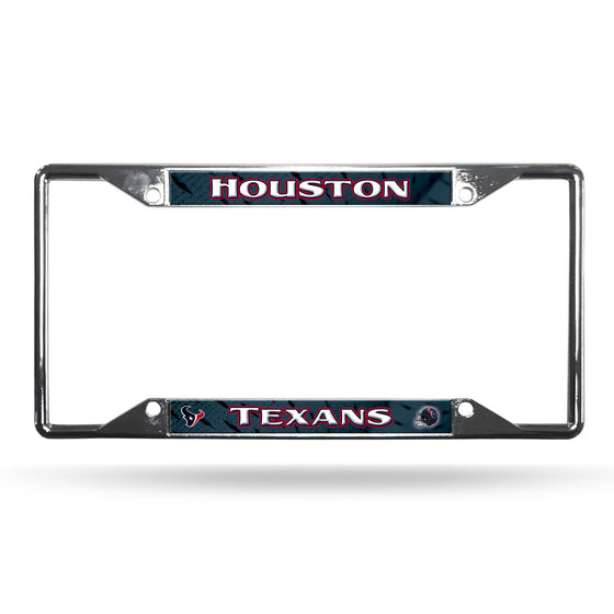 Houston Texans License Plate Frame Chrome EZ View (CDG)