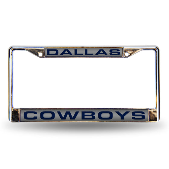 Dallas Cowboys License Plate Frame Laser Cut Chrome Silver