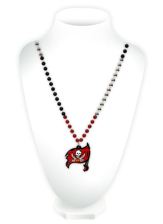 Tampa Bay Buccaneers Mardi Gras Beads with Medallion - Special Order