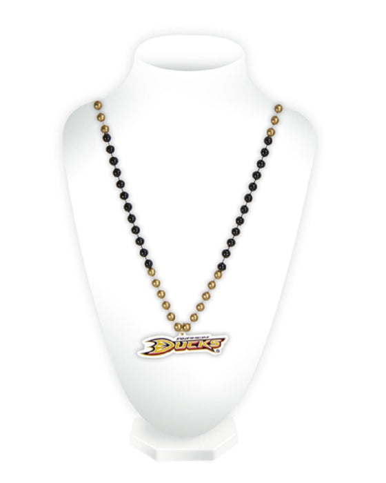 Anaheim Ducks Beads with Medallion Mardi Gras Style - Special Order