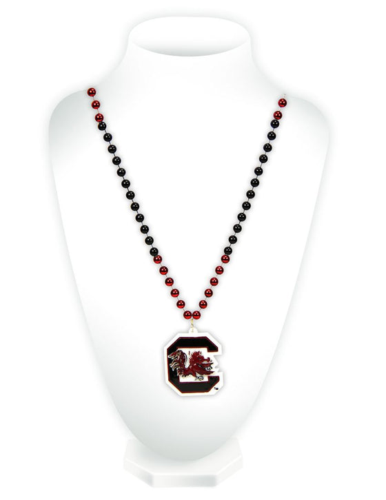 South Carolina Gamecocks Mardi Gras Beads with Medallion - Special Order