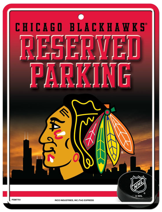 Chicago Blackhawks Sign Metal Parking - Special Order