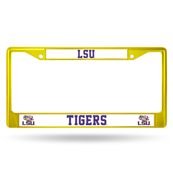 LSU Tigers License Plate Frame Metal Yellow - Special Order