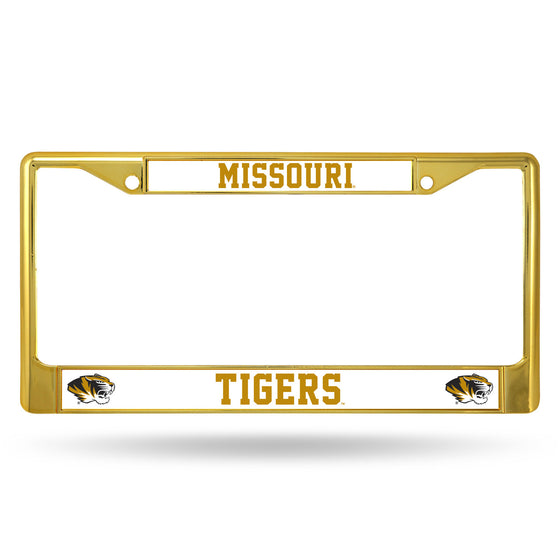 Missouri Tigers License Plate Frame Metal Gold - Special Order