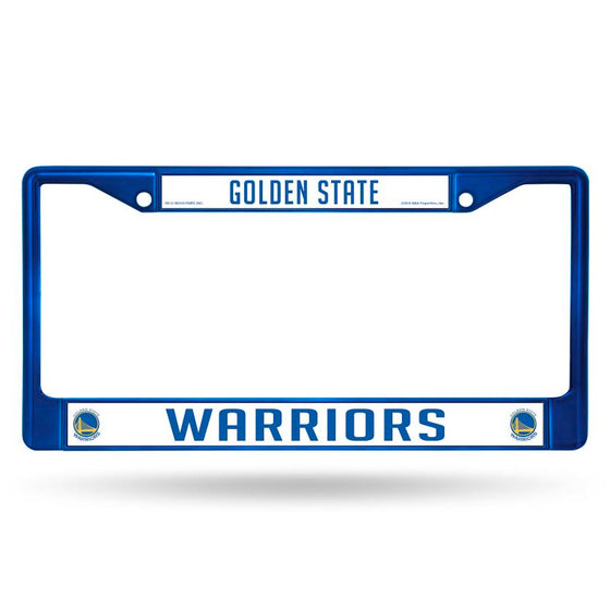 Golden State Warriors License Plate Frame Metal Blue