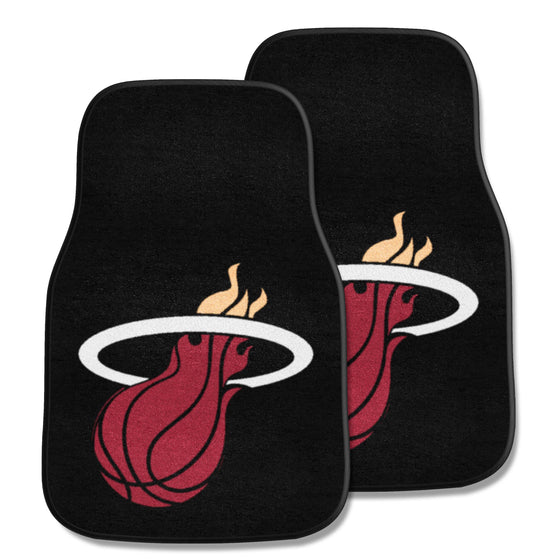 Miami Heat Front Carpet Car Mat Set - 2 Pieces