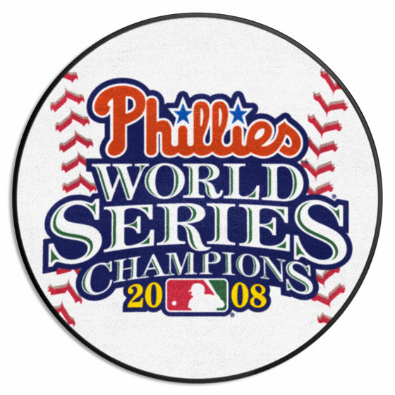 Philadelphia Phillies 2008 MLB World Series Champions Baseball Rug - 27in. Diameter