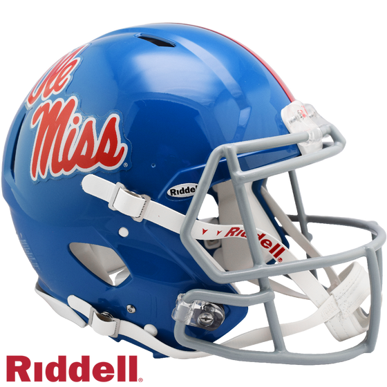 Mississippi Rebels Helmet Riddell Authentic Full Size Speed Style Powder Blue - Special Order