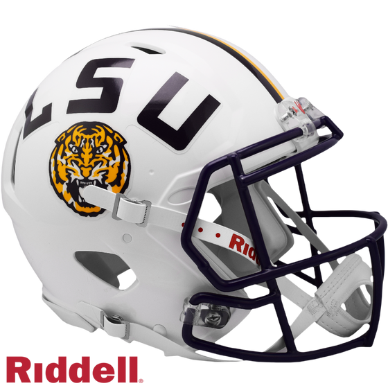 LSU Tigers Helmet Riddell Authentic Full Size Speed Style White - Special Order