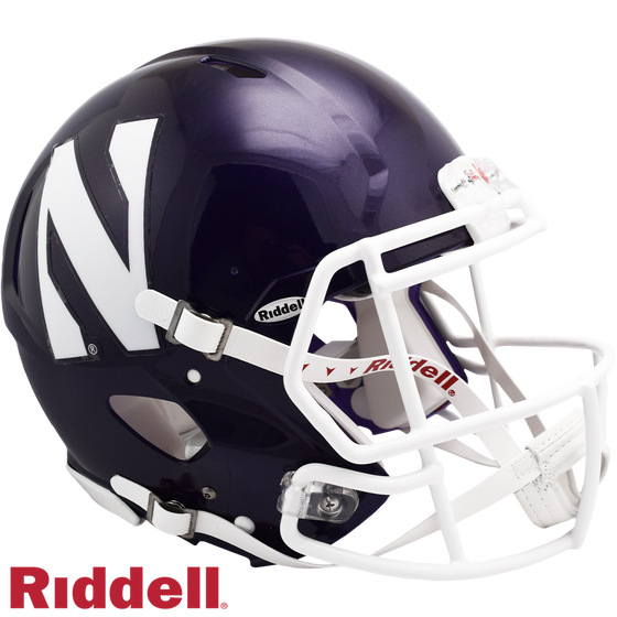 Northwestern Wildcats Helmet Riddell Authentic Full Size Speed Style Purple - Special Order