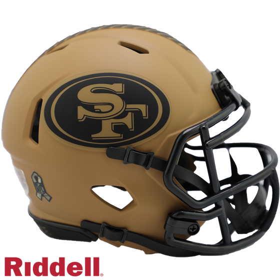 San Francisco 49ers Helmet Riddell Replica Mini Speed Style Salute To Service 2023