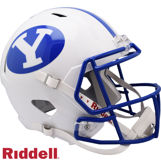 BYU Cougars Helmet Riddell Replica Full Size Speed Style White - Special Order