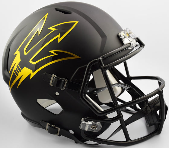 Arizona State Sun Devils Helmet Riddell Replica Full Size Speed Style Satin Black - Special Order