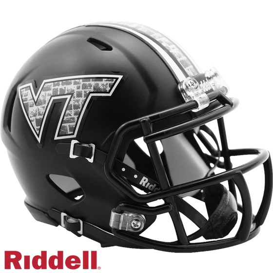 Virginia Tech Hokies Helmet - Riddell Replica Mini - Speed Style - Matte Black - Special Order