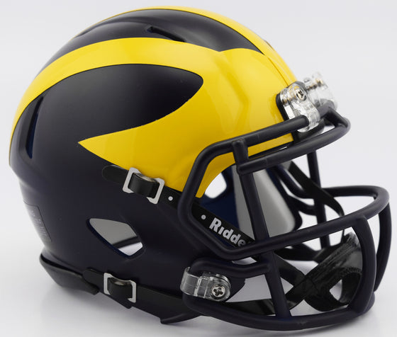 Michigan Wolverines Helmet Riddell Replica Mini Speed Style 2016 Painted Design (CDG)