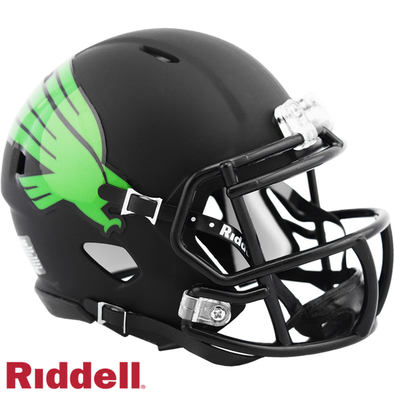 North Texas Mean Green Helmet Riddell Replica Mini Speed Style Matte Black