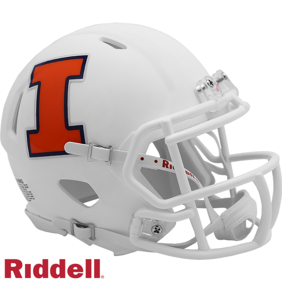 Illinois Fighting Illini Helmet Riddell Replica Mini Speed Style White