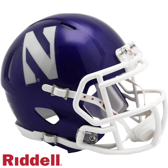 Northwestern Wildcats Helmet Riddell Replica Mini Speed Style Purple