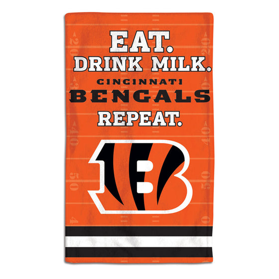 Cincinnati Bengals Baby Burp Cloth 10x17